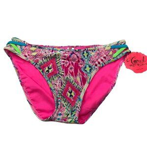 Coral Tropical Girl's Size 14 Swim Bikini Bottom Apollo Swimwear Multicolor New